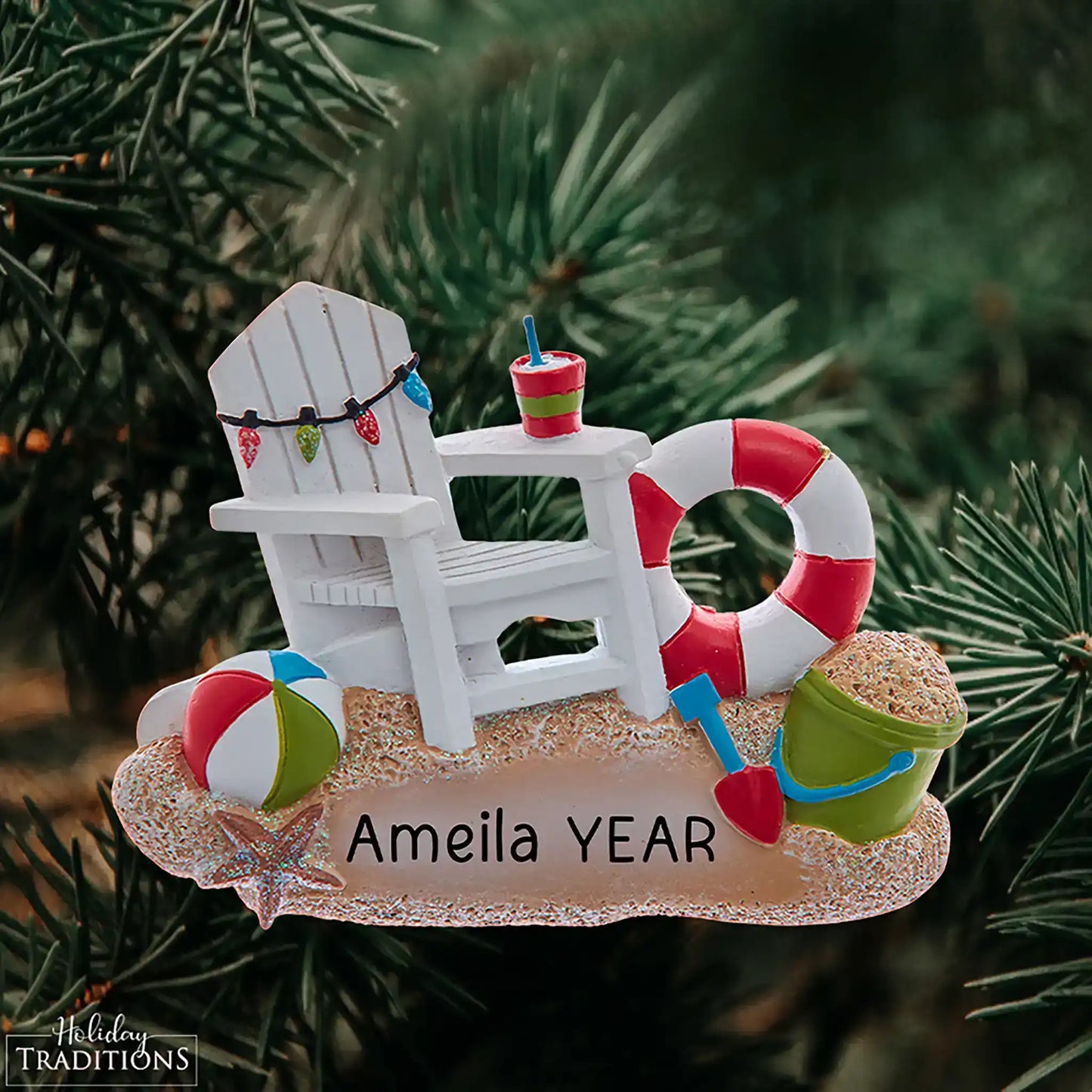 Adorno navideño de silla de playa Adirondack