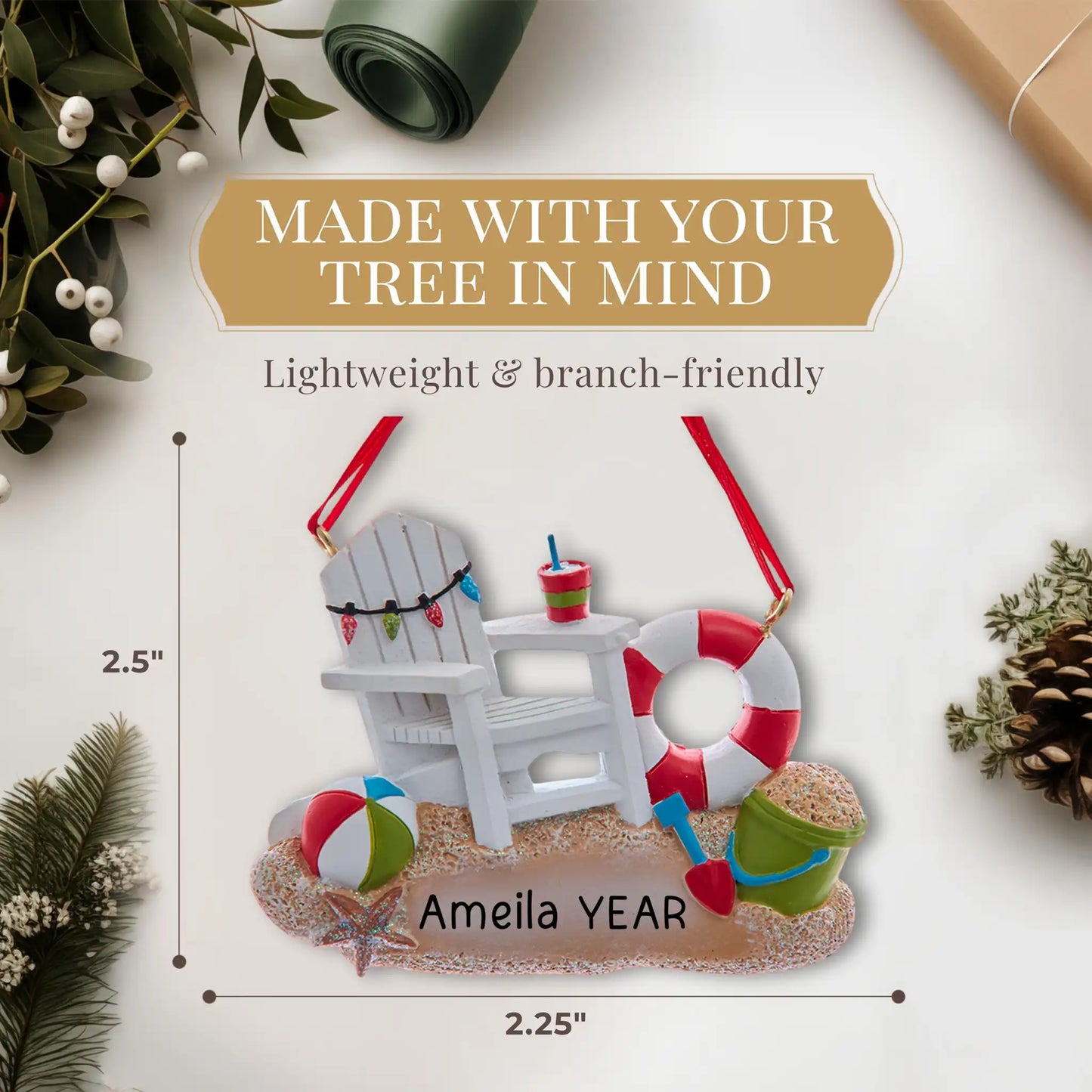 Adorno navideño de silla de playa Adirondack