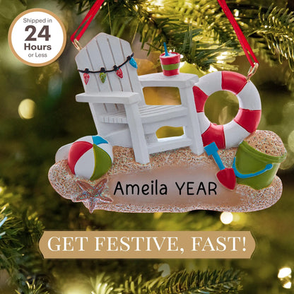 Adorno navideño de silla de playa Adirondack