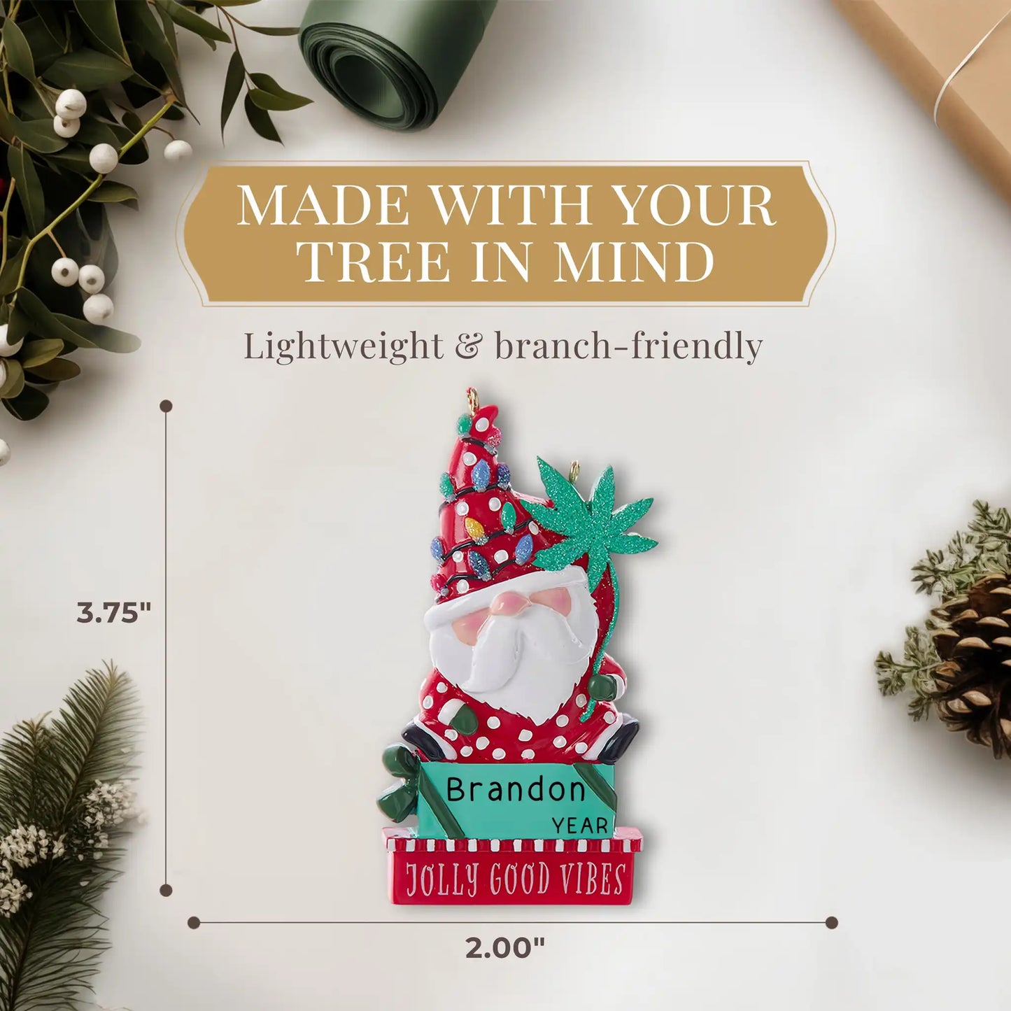 Cannabis Santa Christmas Ornament