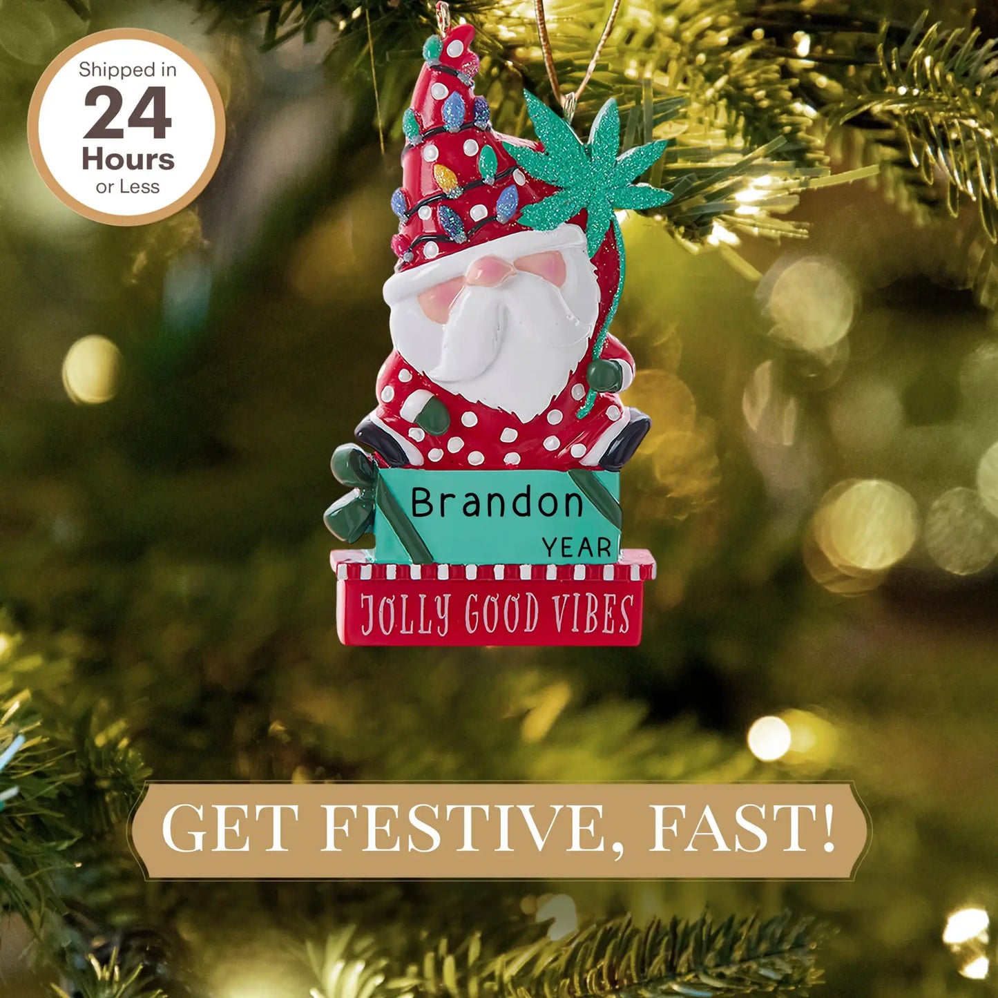 Cannabis Santa Christmas Ornament