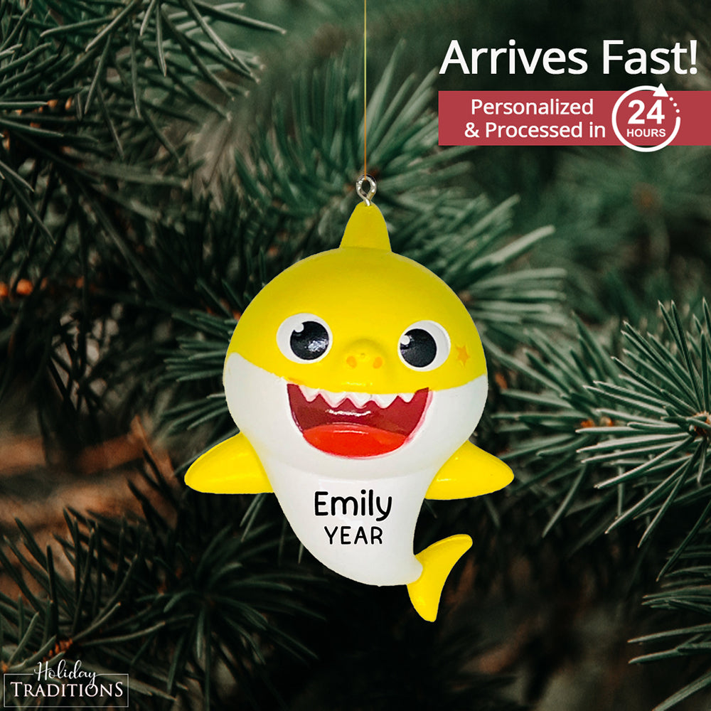 Baby Shark Yellow Christmas Ornament