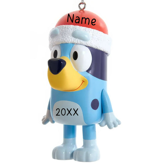 Bluey Personalized Ornament - Santa Hat