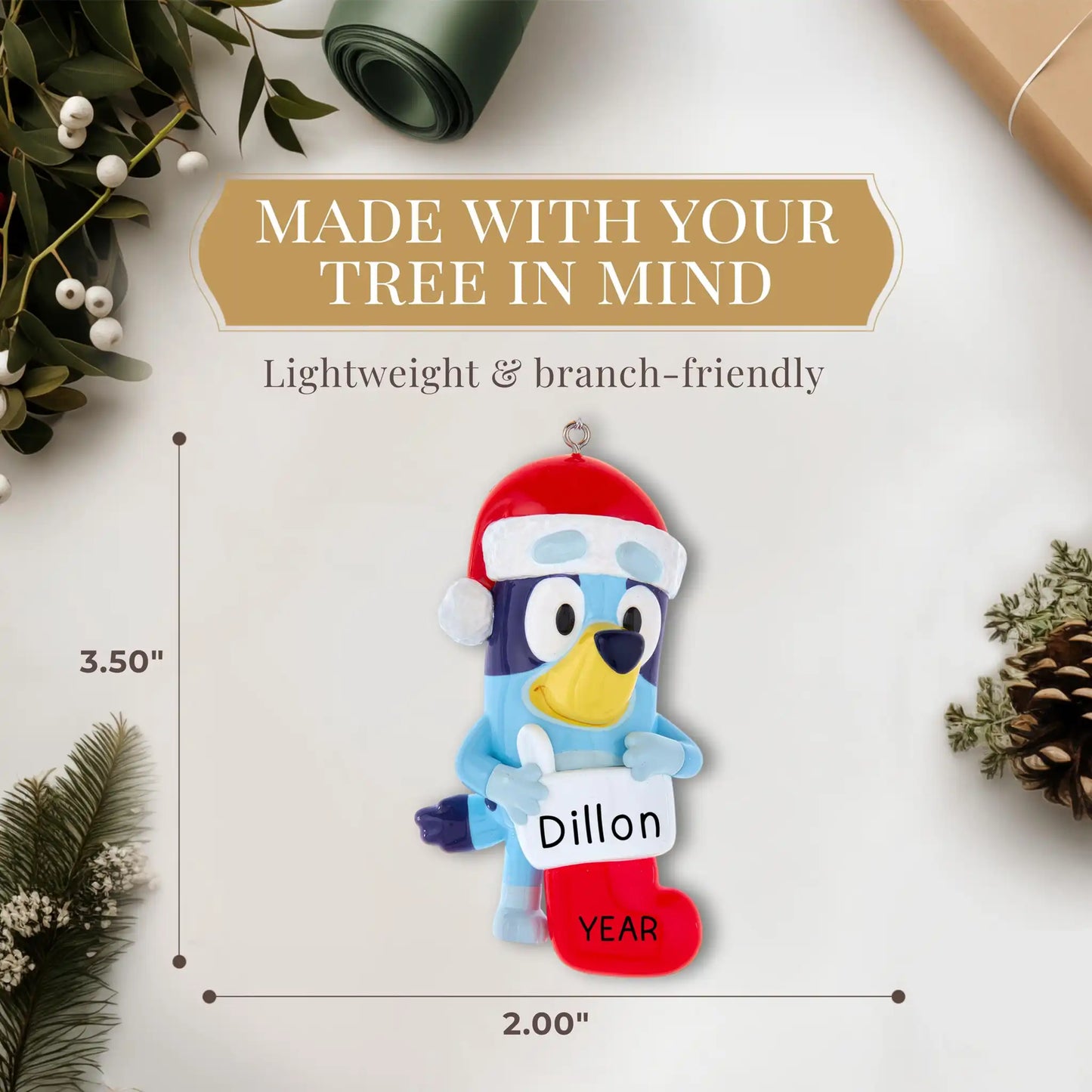 Bluey Stocking Christmas Ornament