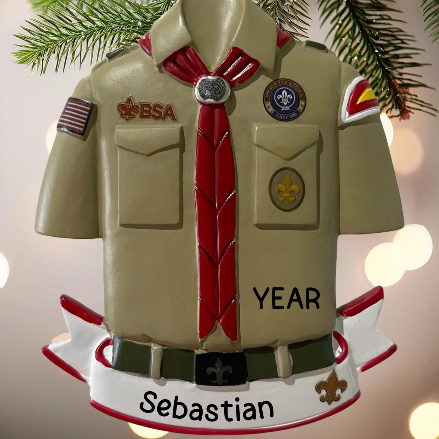 Boy Scouts Personalized Ornament - Banner