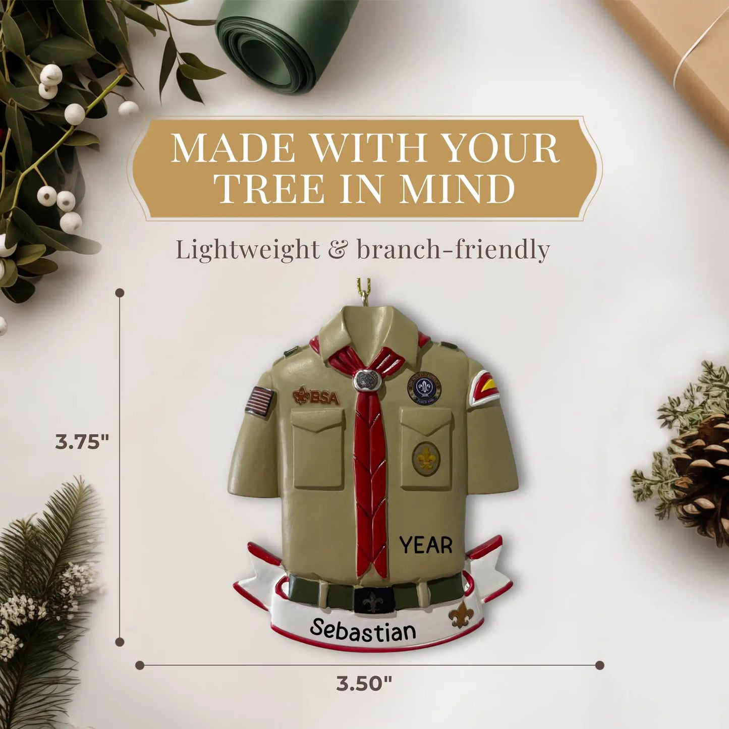 Boy Scouts Personalized Ornament - Banner