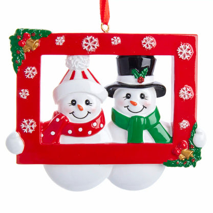 Snow Couple Frame Christmas Ornament