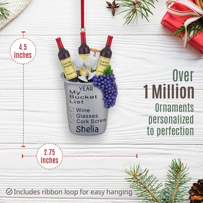 Wine Bucket List Christmas Ornament