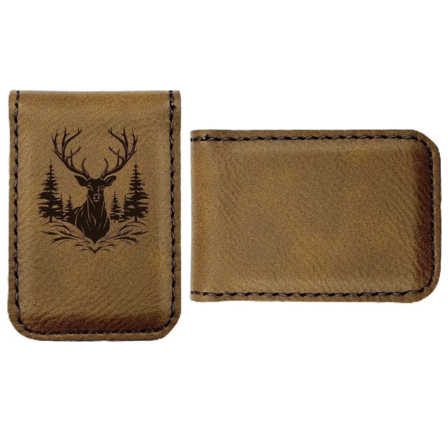 personalized hunting money clip with blank back for engraving