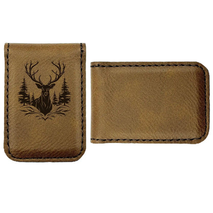 personalized hunting money clip with blank back for engraving