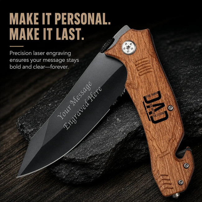 Personalized Pocket Knife Dad Engraved custom engraved everyday pocket knife for Dad