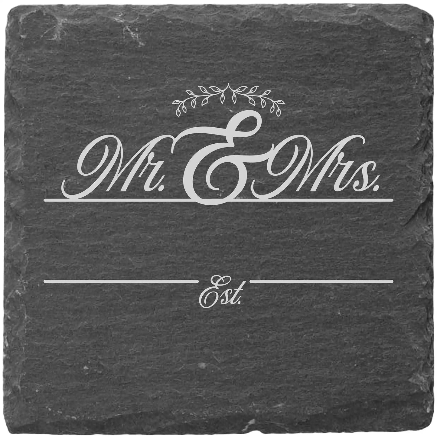 Square Slate Personalized Coasters (Mr & Mrs)
