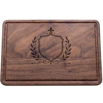 Personalized Walnut Cutting Board - Laurel Crest & Name