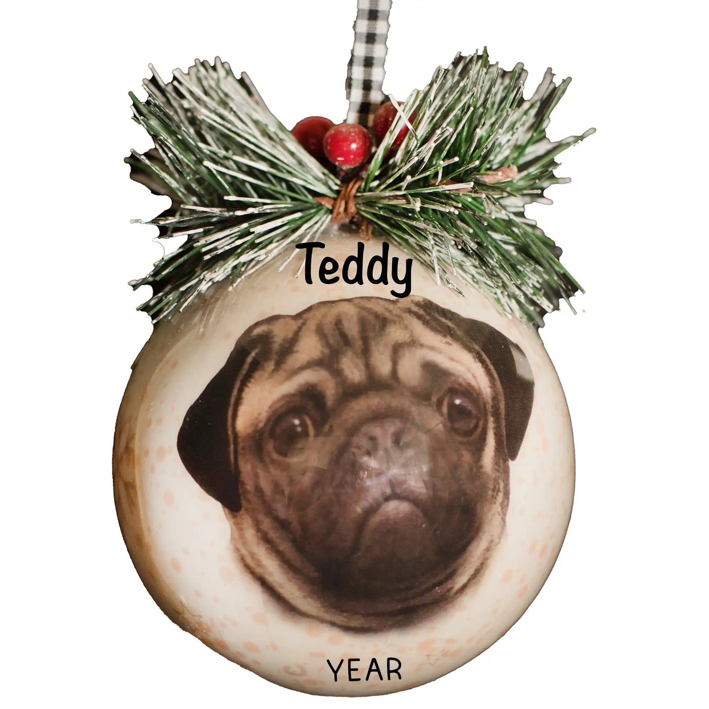 Pug Personalized Ornament