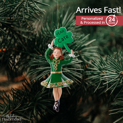 Irish Dancer Shamrock Christmas Ornament