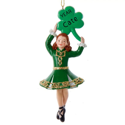 Irish Dancer Shamrock Christmas Ornament