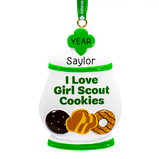 I Love Girl Scout Cookies Christmas Ornament