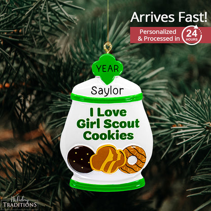 I Love Girl Scout Cookies Christmas Ornament