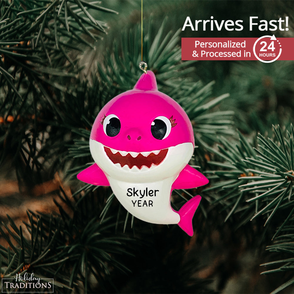 Baby Shark - Mama Shark Pink Personalized Ornament