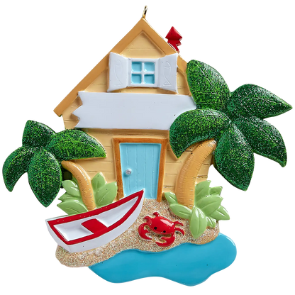 Beach House Vacation Christmas Ornament