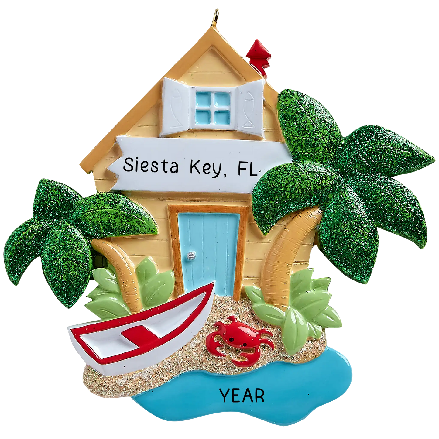 Beach House Vacation Christmas Ornament