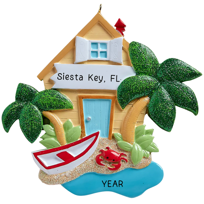 Beach House Personalized Ornament personalized beach home keepsake marking coastal living memories