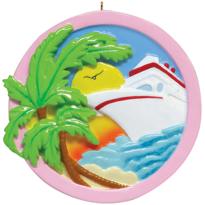 Cruise Ship Tropical Christmas Ornament