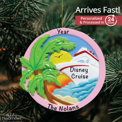 Cruise Ship Tropical Christmas Ornament