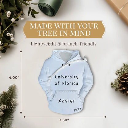 College Hoodie Personalized Ornament
