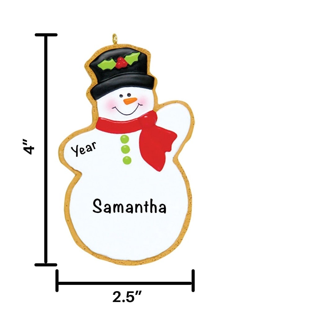 HH186 Snowman Cookie Personalized Christmas Ornament