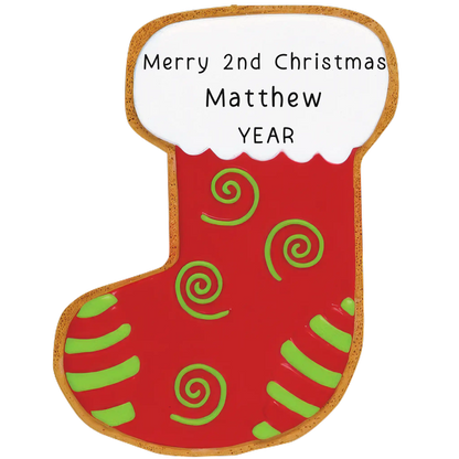 Stocking Cookie Personalized Ornament