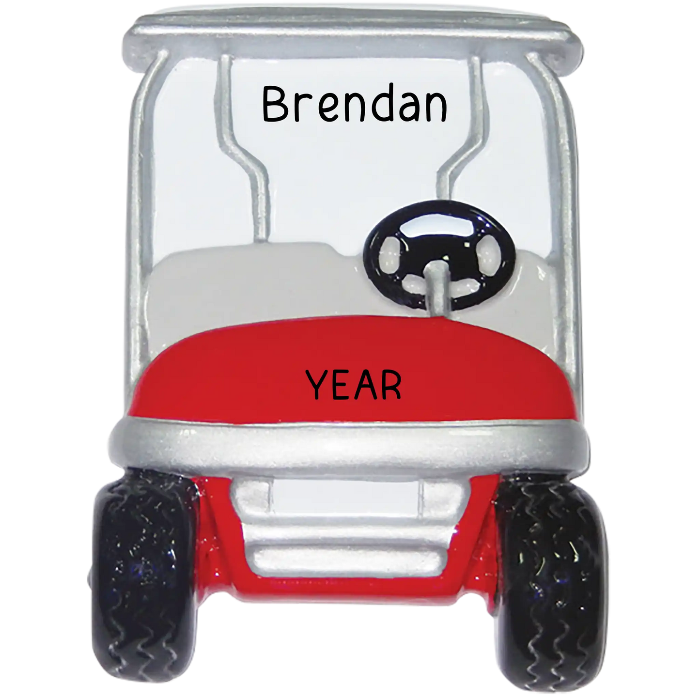 Red Golf Cart Personalized Christmas Ornament