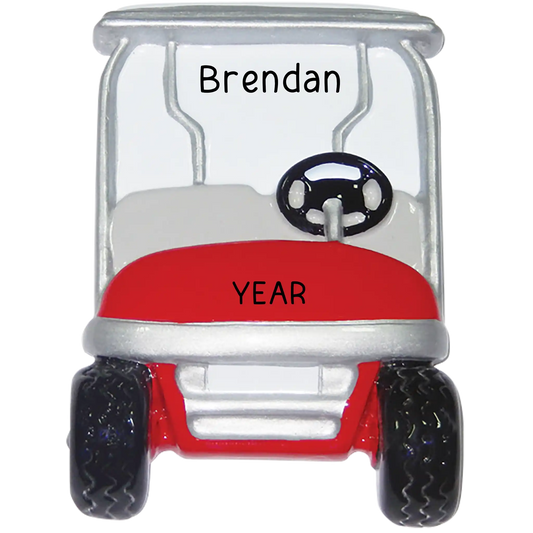 Red Golf Cart Personalized Christmas Ornament