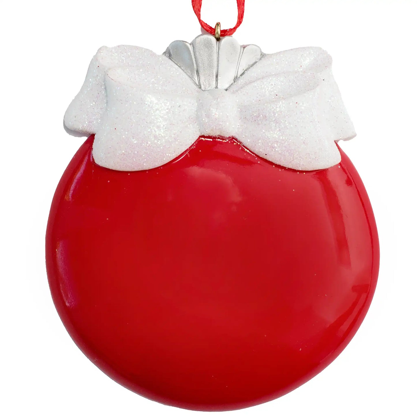 Red Glitter Ball Christmas Ornament