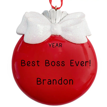 Red Glitter Ball Christmas Ornament