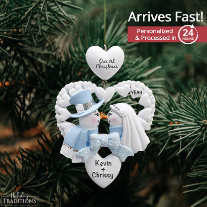 Snow Wedding 1st Christmas Ornament