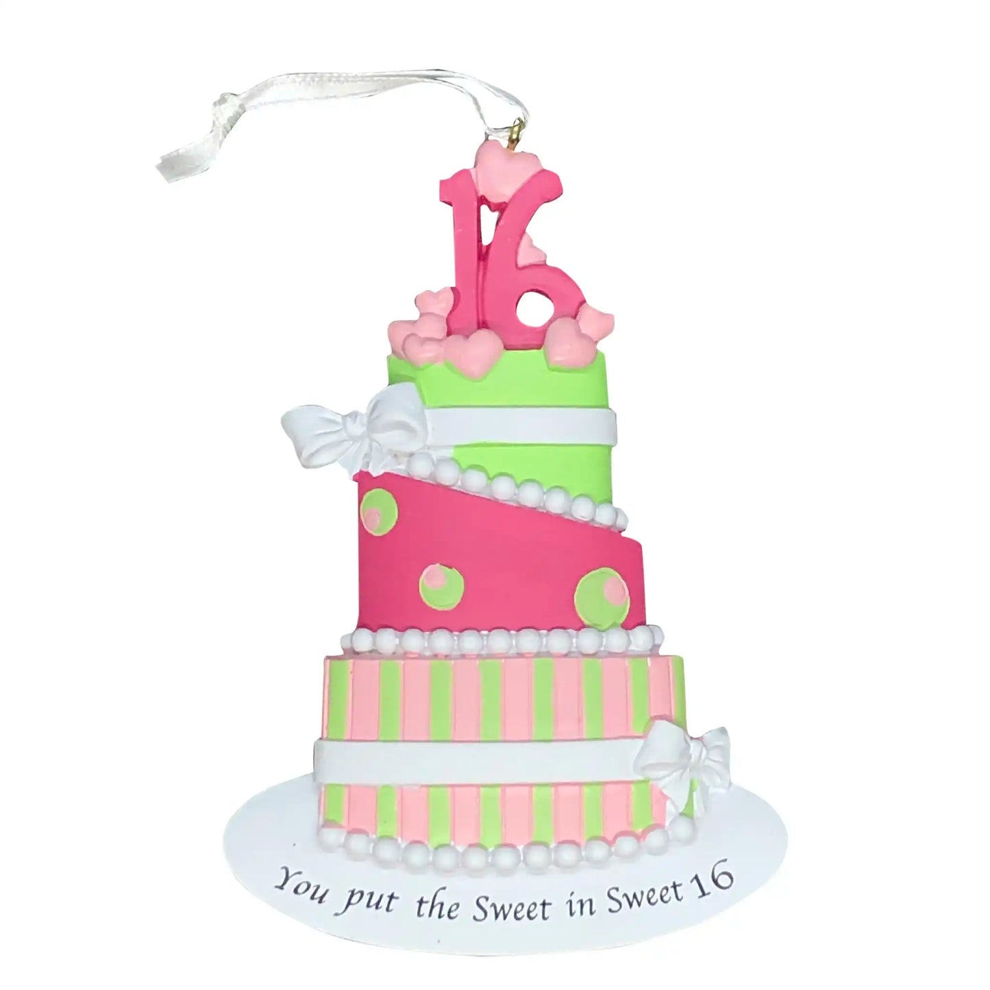 Sweet 16th Birthday Cake Christmas Ornament