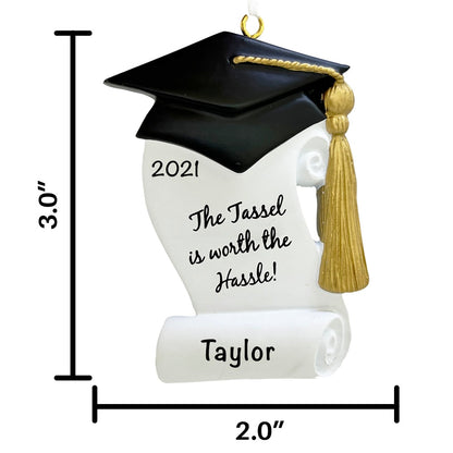 Graduation Tassle Personalized Christmas Ornament Gift