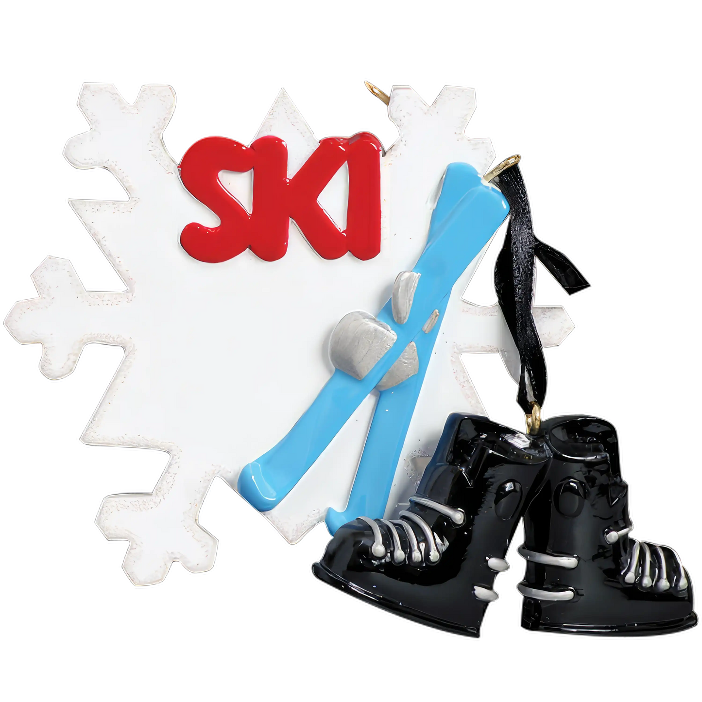 Ski Snowflake Christmas Ornament