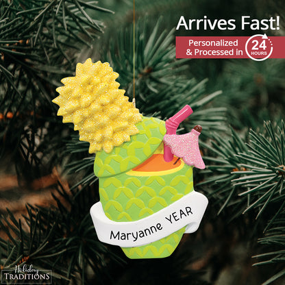 Pineapple Cocktail Christmas Ornament