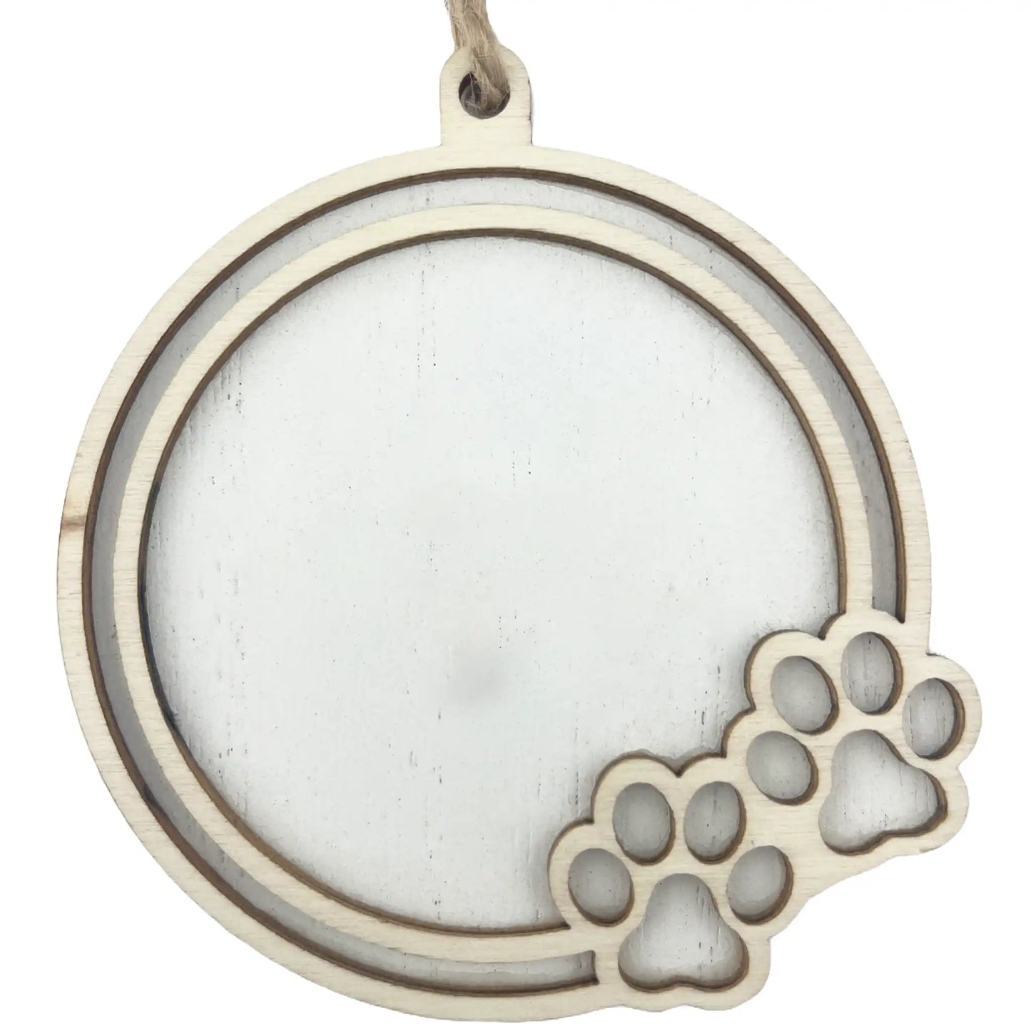 Dog Paw Prints Rustic Personalized Ornament