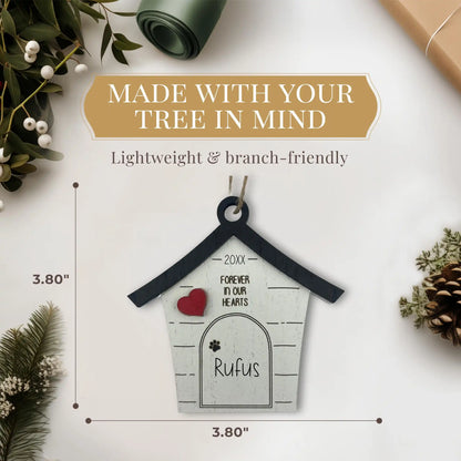 Dog House Rustic Personalized Ornament - Memorial