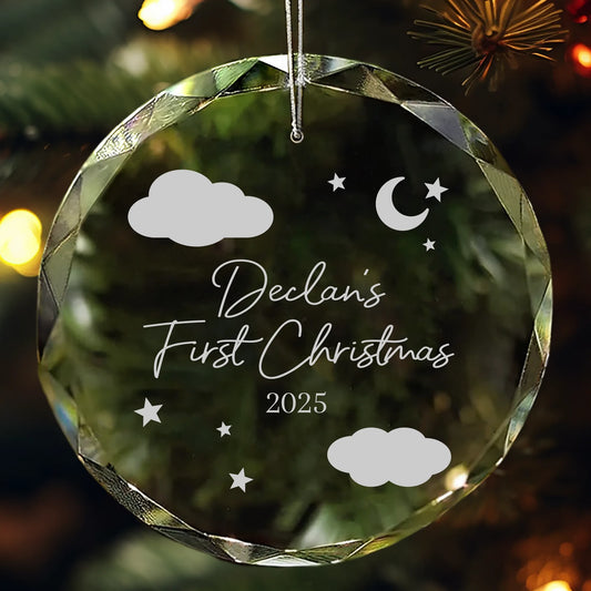 Baby’s First Christmas Personalized Glass Ornament