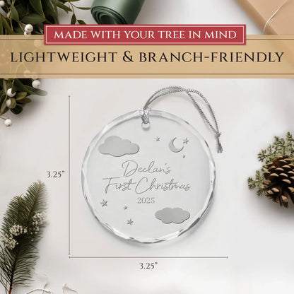 Baby’s First Christmas Personalized Glass Ornament