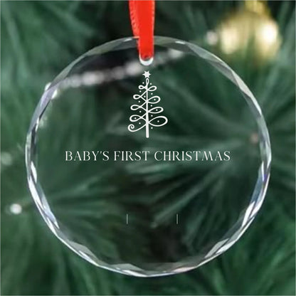 Baby's First Christmas Personalized Ornament - Tree & Birth Stats