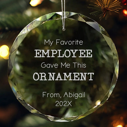 Favorite Employee Personalized Ornament
