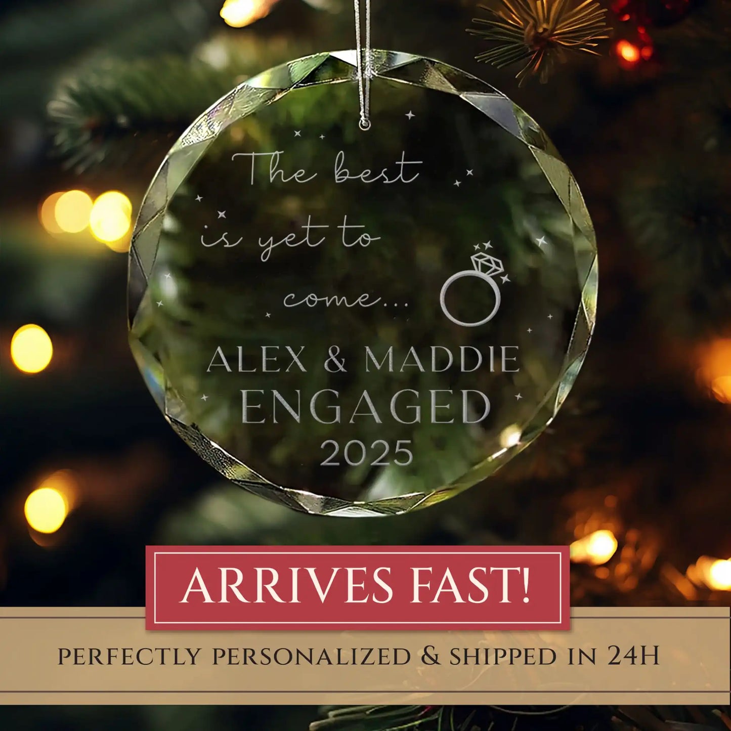 Engagement Personalized Ornament – The Best Is Yet to Come