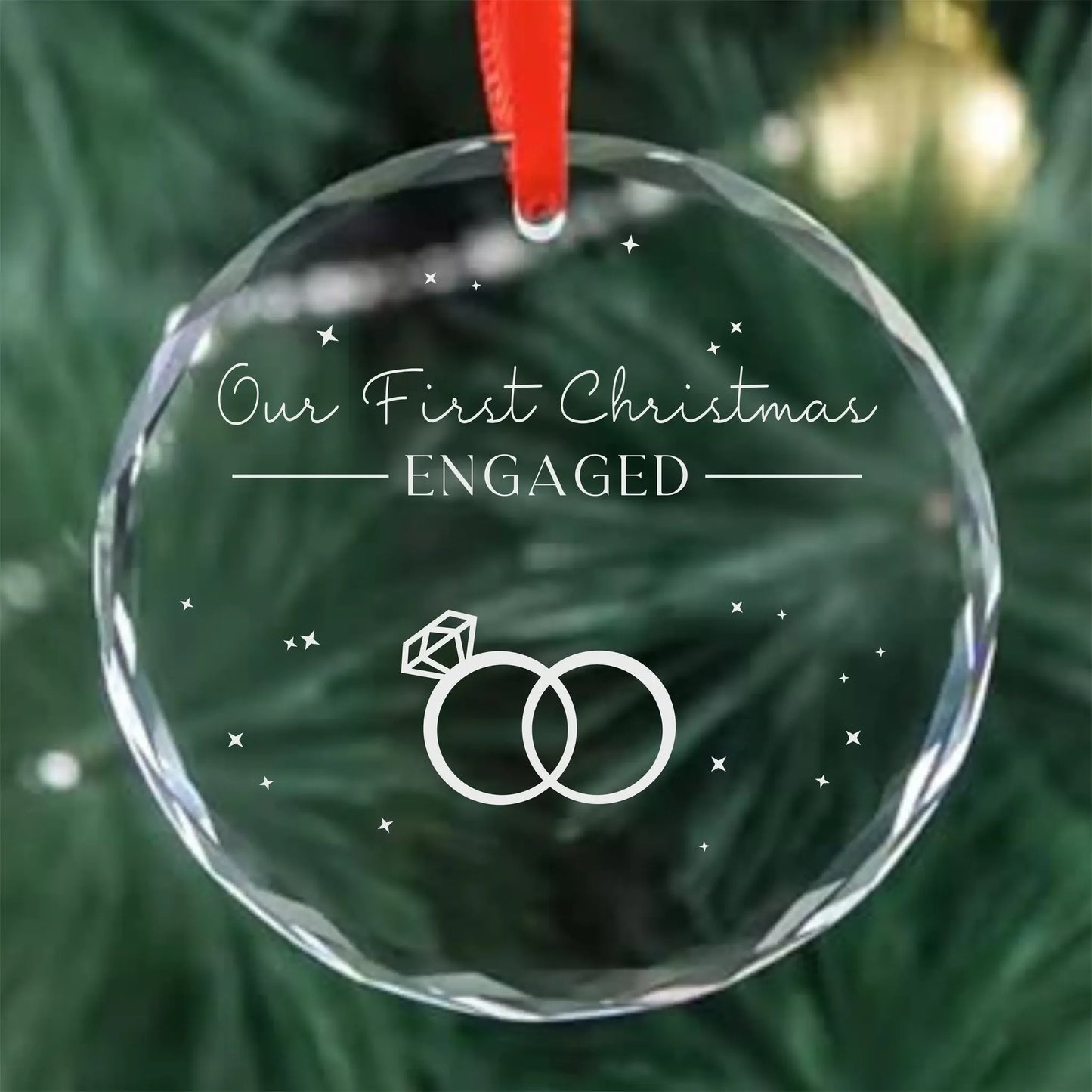 Our First Christmas Engagement Personalized Ornament