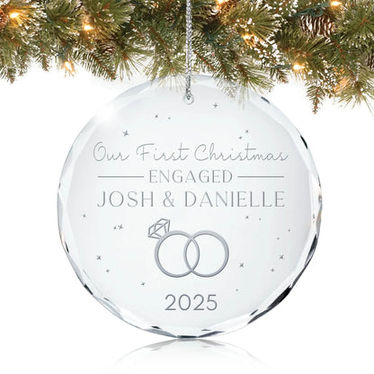Our First Christmas Engagement Personalized Ornament