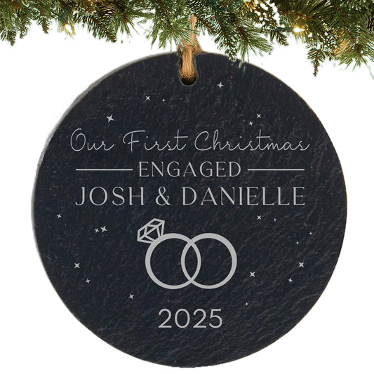 Our First Christmas Engagement Personalized Ornament